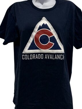 COLORADO AVALANCHE NHL Crew Neck Short Sleeve Blue Tshirt Size Large